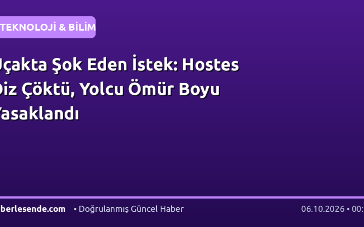 Uçakta Şok Eden İstek: Hostes Diz Çöktü, Yolcu Ömür Boyu Yasaklandı