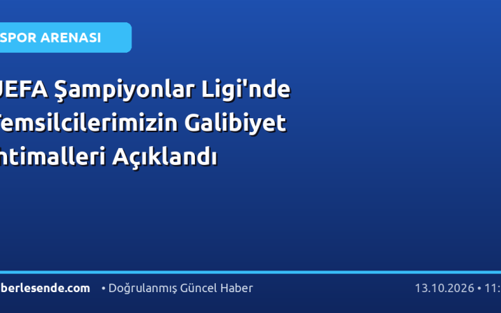UEFA Şampiyonlar Ligi'nde Temsilcilerimizin Galibiyet İhtimalleri Açıklandı
