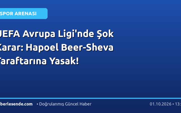 UEFA Avrupa Ligi'nde Şok Karar: Hapoel Beer-Sheva Taraftarına Yasak!