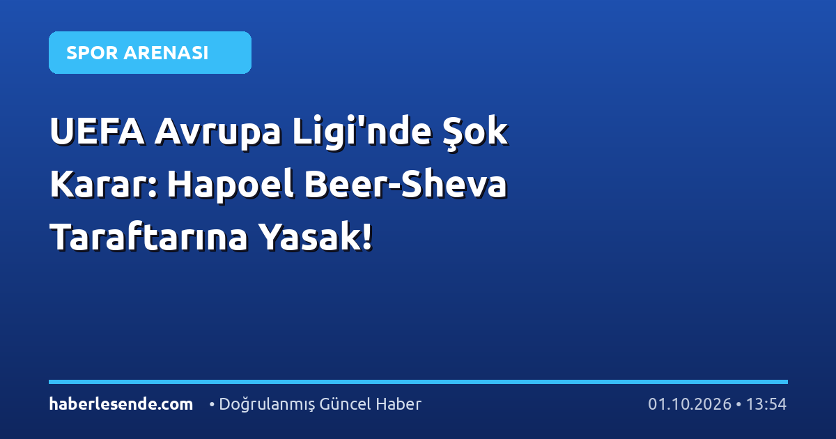 UEFA Avrupa Ligi'nde Şok Karar: Hapoel Beer-Sheva Taraftarına Yasak!