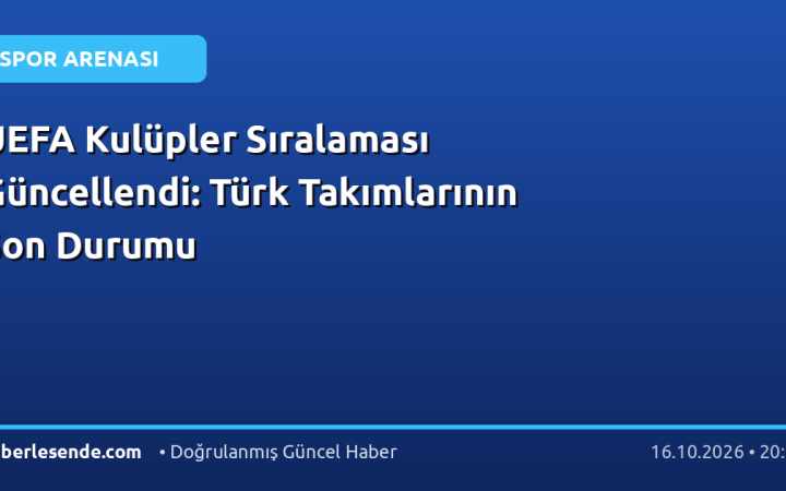 UEFA Kulüpler Sıralaması Güncellendi: Türk Takımlarının Son Durumu