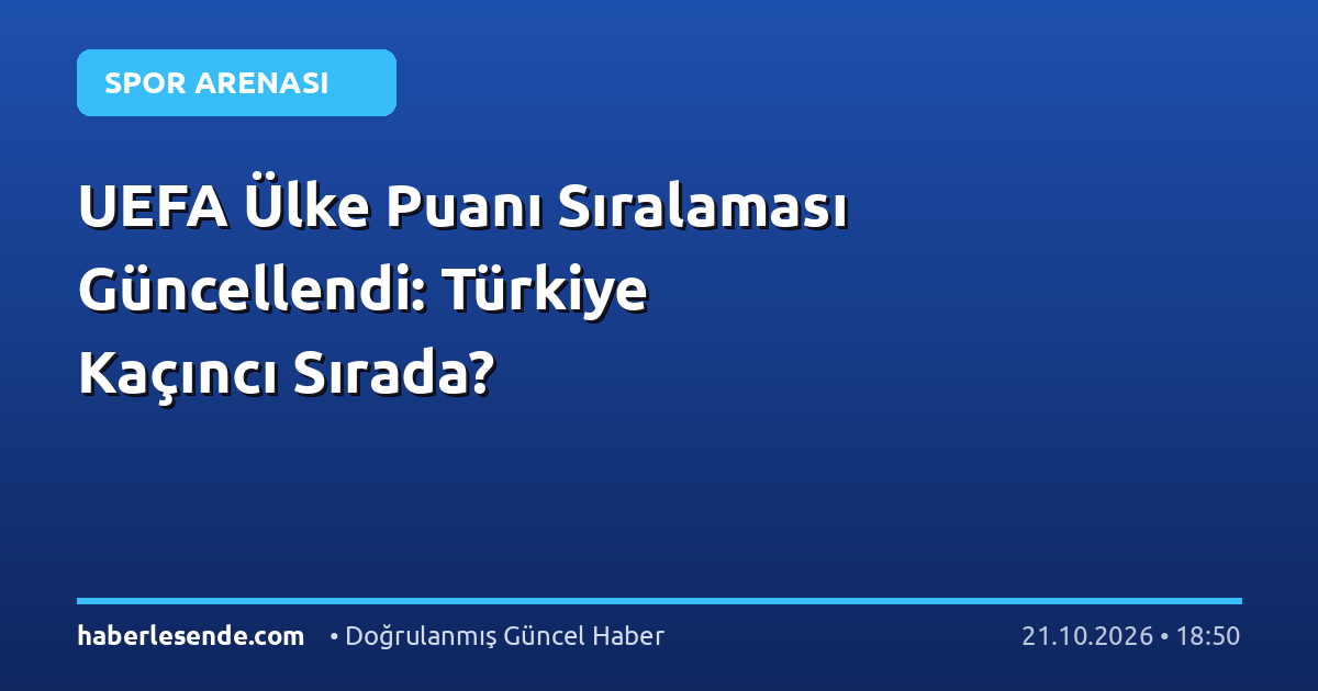 UEFA Ülke Puanı Sıralaması Güncellendi: Türkiye Kaçıncı Sırada?