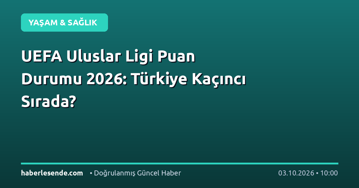UEFA Uluslar Ligi Puan Durumu 2026: Türkiye Kaçıncı Sırada?