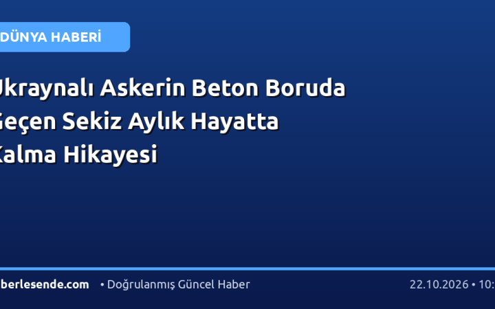 Ukraynalı Askerin Beton Boruda Geçen Sekiz Aylık Hayatta Kalma Hikayesi