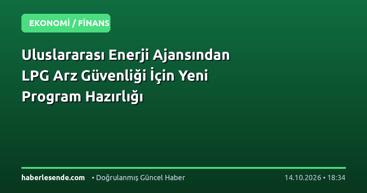 Uluslararası Enerji Ajansından LPG Arz Güvenliği İçin Yeni Program Hazırlığı