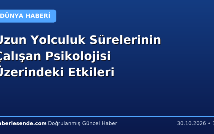 Uzun Yolculuk Sürelerinin Çalışan Psikolojisi Üzerindeki Etkileri