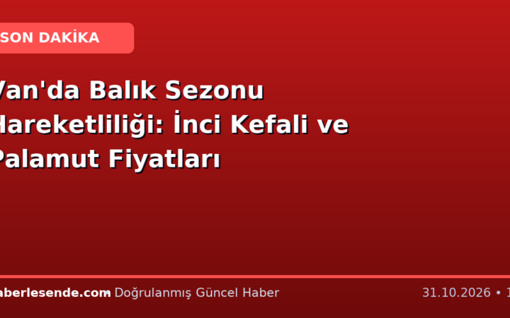 Van'da Balık Sezonu Hareketliliği: İnci Kefali ve Palamut Fiyatları