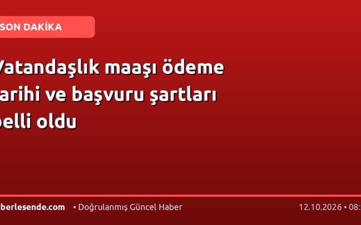 Vatandaşlık maaşı ödeme tarihi ve başvuru şartları belli oldu