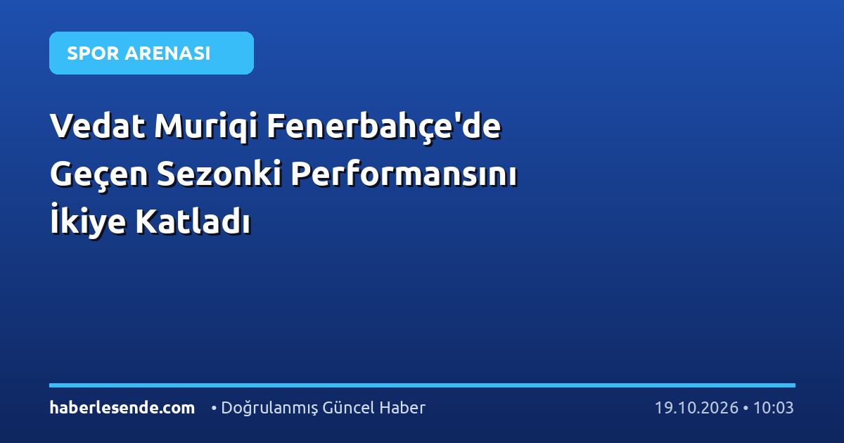 Vedat Muriqi Fenerbahçe'de Geçen Sezonki Performansını İkiye Katladı