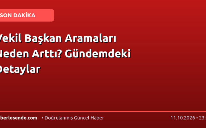 Vekil Başkan Aramaları Neden Arttı? Gündemdeki Detaylar