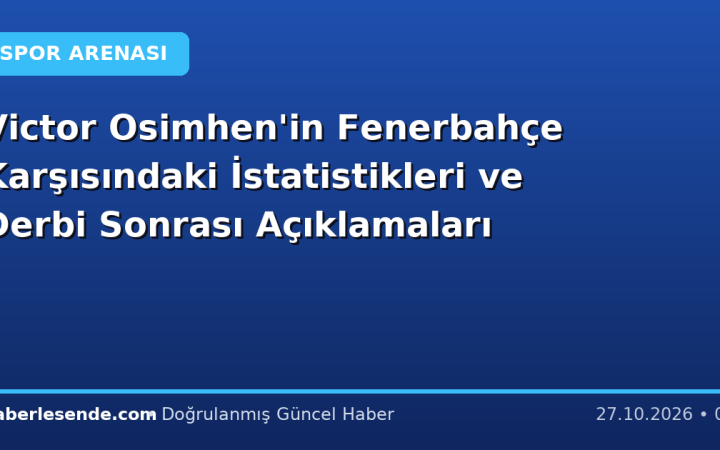 Victor Osimhen'in Fenerbahçe Karşısındaki İstatistikleri ve Derbi Sonrası Açıklamaları