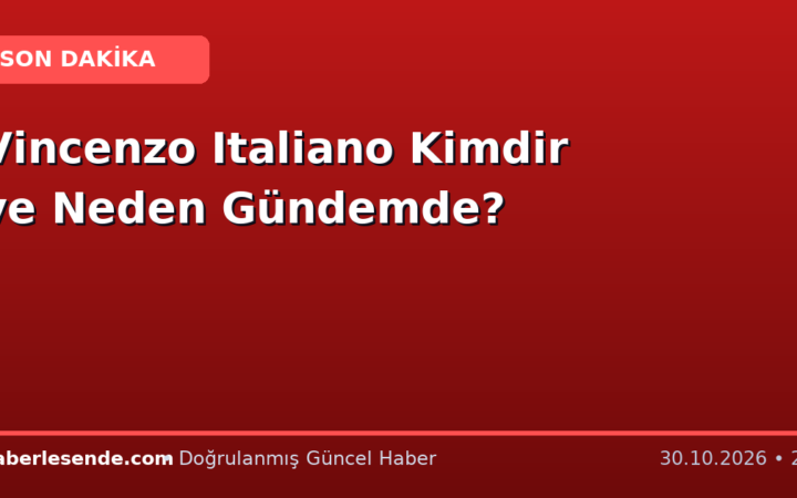 Vincenzo Italiano Kimdir ve Neden Gündemde?