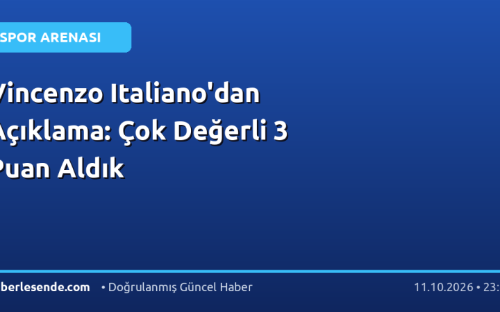 Vincenzo Italiano'dan Açıklama: Çok Değerli 3 Puan Aldık