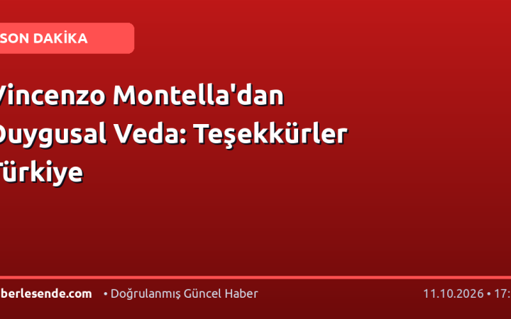Vincenzo Montella'dan Duygusal Veda: Teşekkürler Türkiye