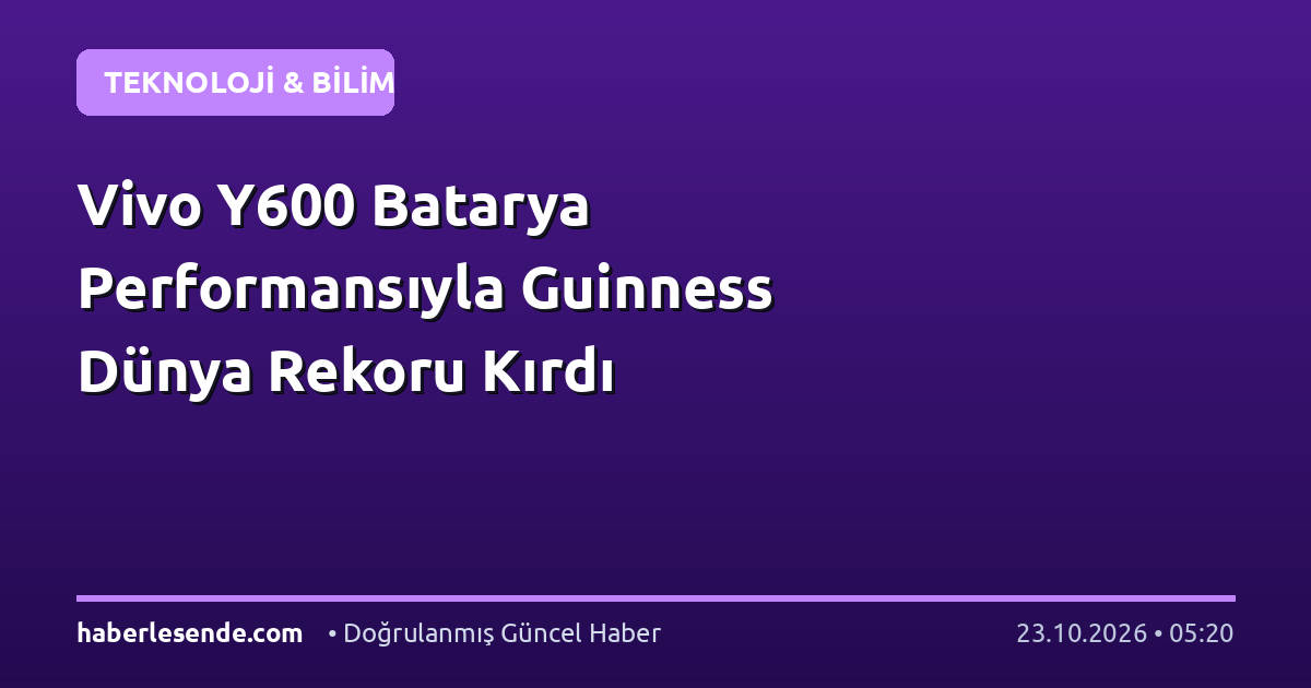 Vivo Y600 Batarya Performansıyla Guinness Dünya Rekoru Kırdı