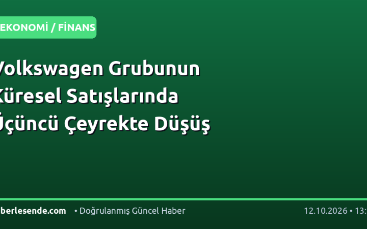 Volkswagen Grubunun Küresel Satışlarında Üçüncü Çeyrekte Düşüş