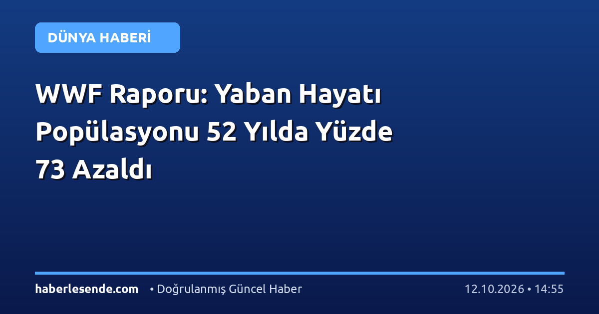 WWF Raporu: Yaban Hayatı Popülasyonu 52 Yılda Yüzde 73 Azaldı