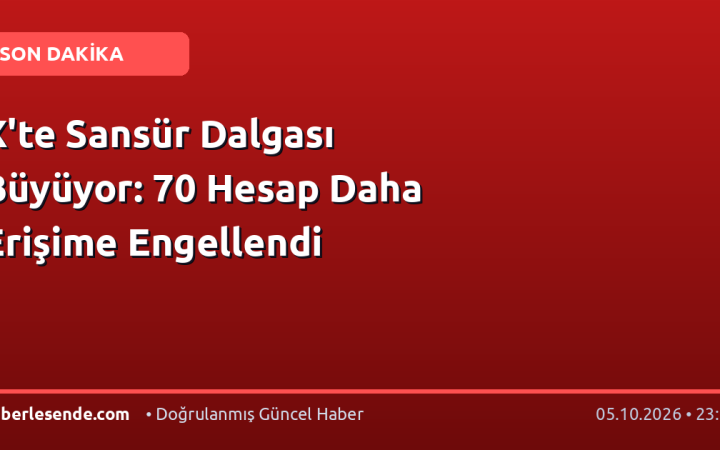 X'te Sansür Dalgası Büyüyor: 70 Hesap Daha Erişime Engellendi