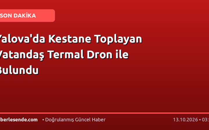 Yalova'da Kestane Toplayan Vatandaş Termal Dron ile Bulundu