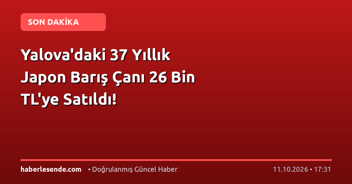 Yalova'daki 37 Yıllık Japon Barış Çanı 26 Bin TL'ye Satıldı!