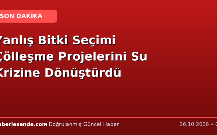 Yanlış Bitki Seçimi Çölleşme Projelerini Su Krizine Dönüştürdü