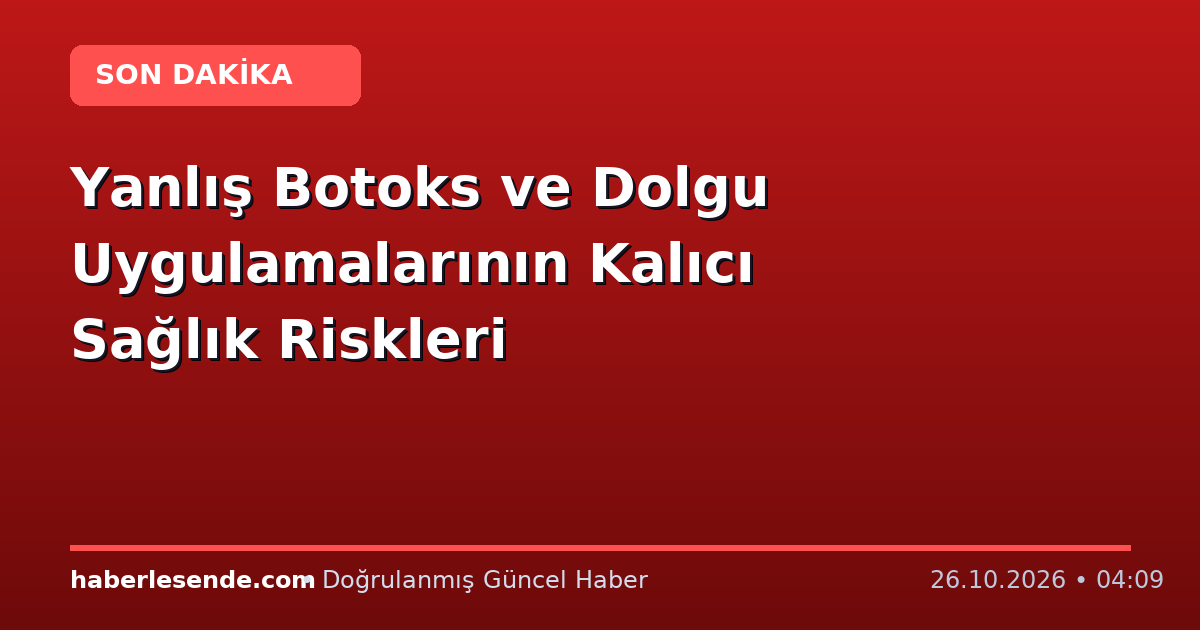 Yanlış Botoks ve Dolgu Uygulamalarının Kalıcı Sağlık Riskleri