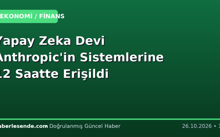 Yapay Zeka Devi Anthropic'in Sistemlerine 12 Saatte Erişildi