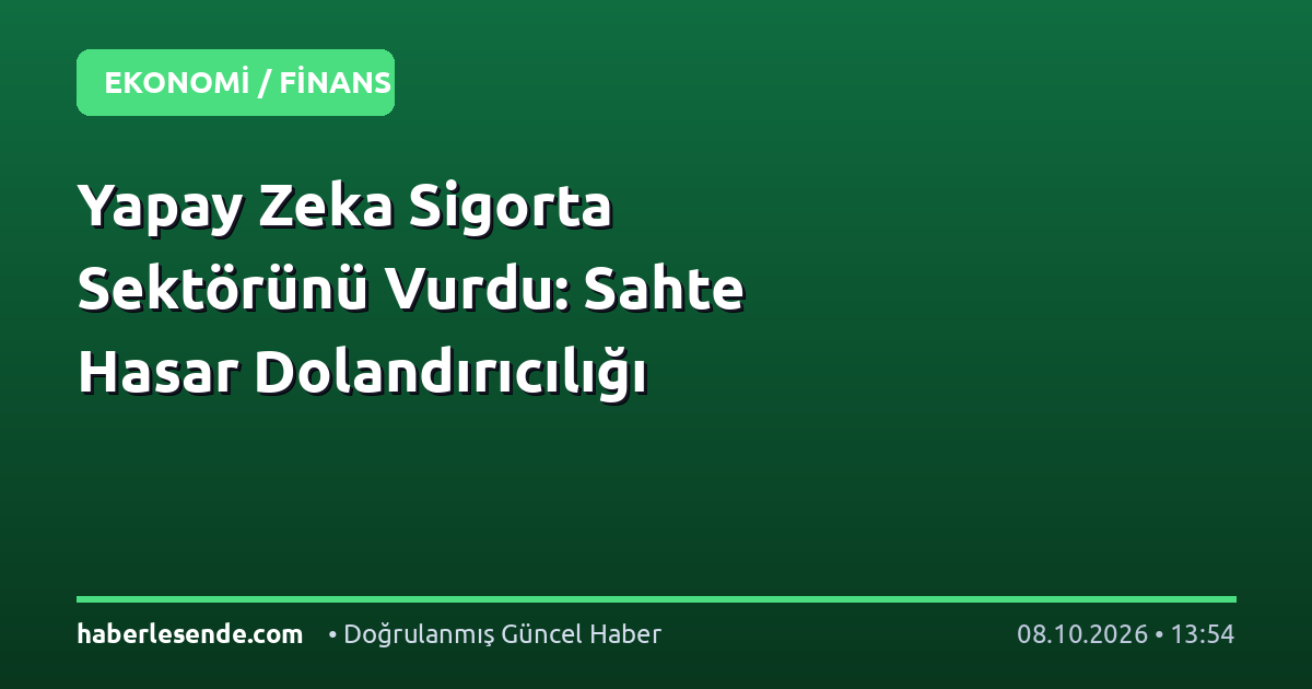 Yapay Zeka Sigorta Sektörünü Vurdu: Sahte Hasar Dolandırıcılığı