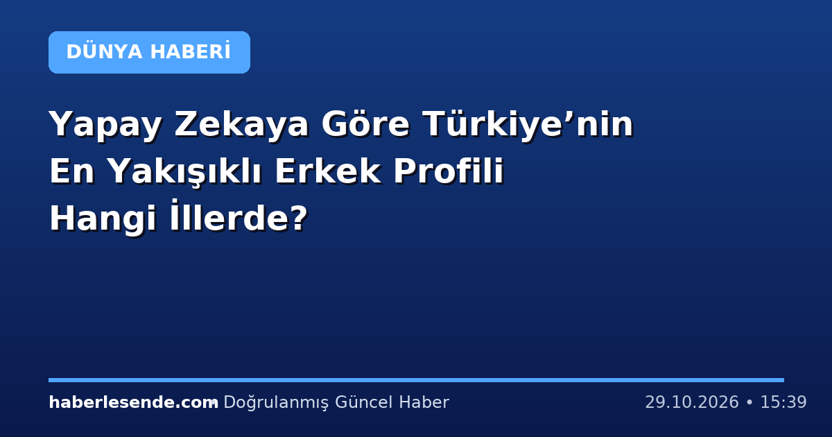 Yapay Zekaya Göre Türkiye’nin En Yakışıklı Erkek Profili Hangi İllerde?