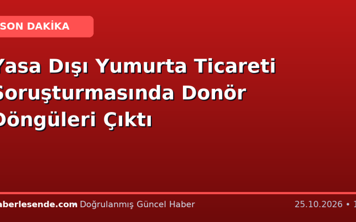 Yasa Dışı Yumurta Ticareti Soruşturmasında Donör Döngüleri Çıktı