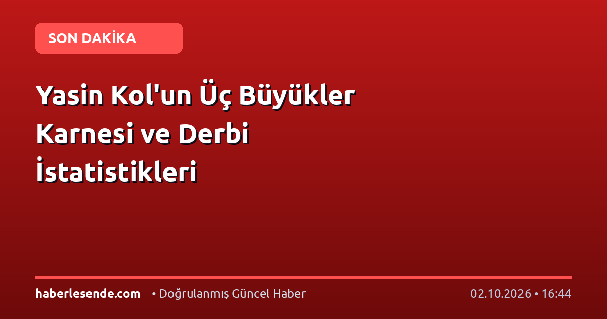 Yasin Kol'un Üç Büyükler Karnesi ve Derbi İstatistikleri