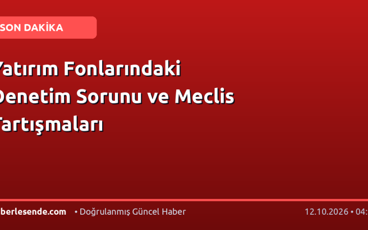 Yatırım Fonlarındaki Denetim Sorunu ve Meclis Tartışmaları
