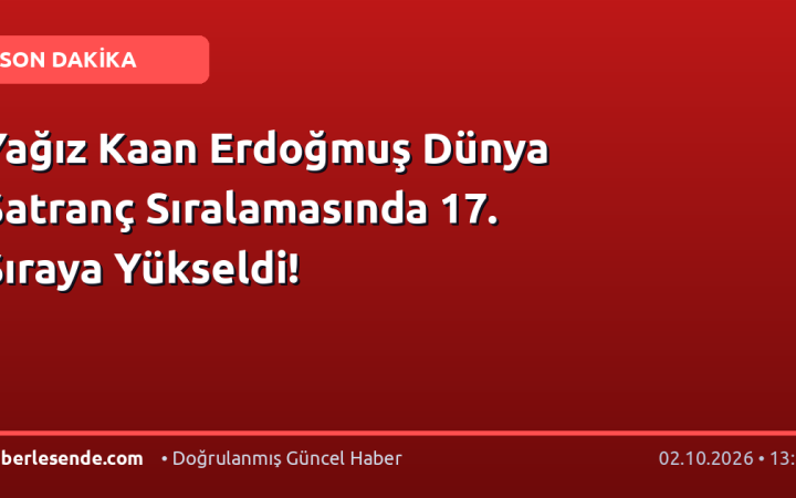 Yağız Kaan Erdoğmuş Dünya Satranç Sıralamasında 17. Sıraya Yükseldi!