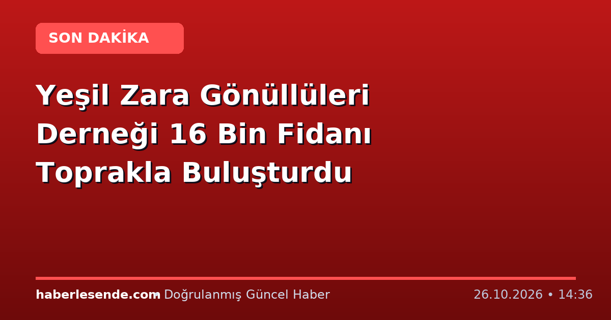 Yeşil Zara Gönüllüleri Derneği 16 Bin Fidanı Toprakla Buluşturdu