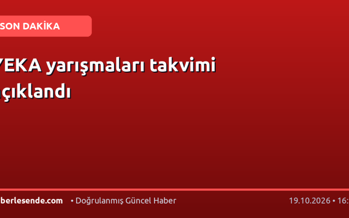 YEKA yarışmaları takvimi açıklandı
