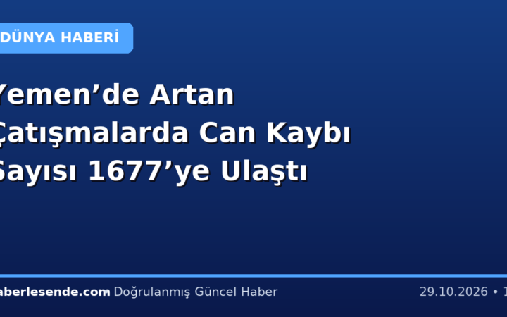 Yemen’de Artan Çatışmalarda Can Kaybı Sayısı 1677’ye Ulaştı