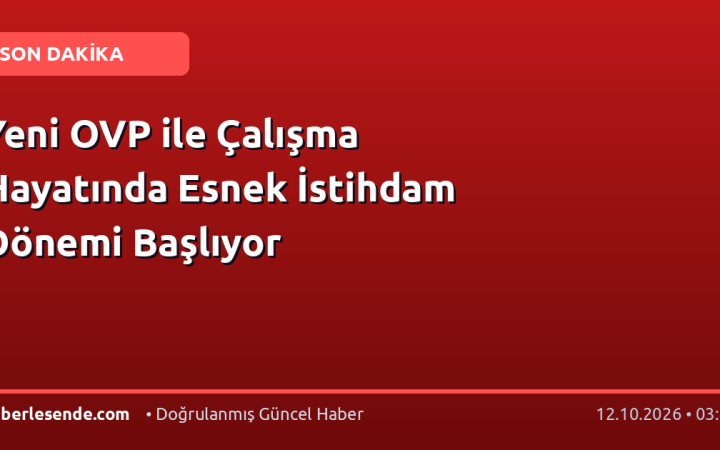 Yeni OVP ile Çalışma Hayatında Esnek İstihdam Dönemi Başlıyor