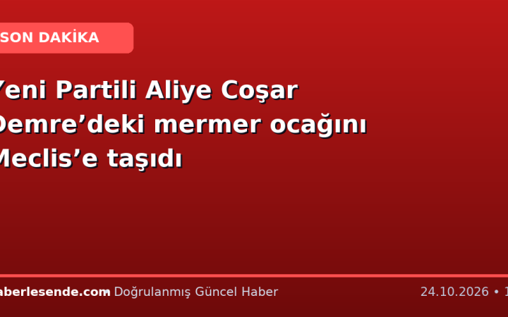 Yeni Partili Aliye Coşar Demre’deki mermer ocağını Meclis’e taşıdı