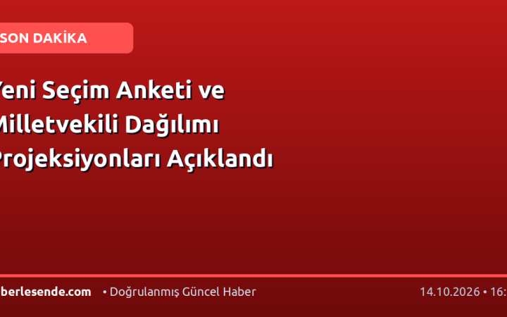 Yeni Seçim Anketi ve Milletvekili Dağılımı Projeksiyonları Açıklandı