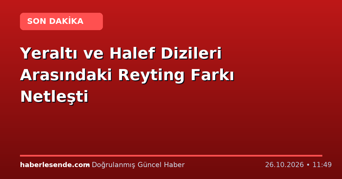 Yeraltı ve Halef Dizileri Arasındaki Reyting Farkı Netleşti