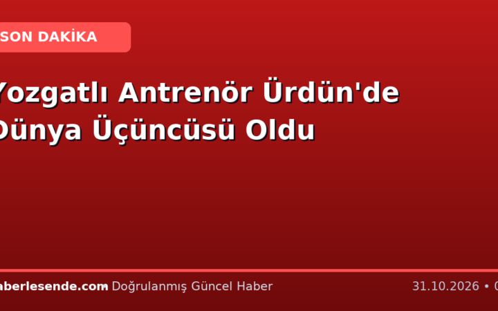Yozgatlı Antrenör Ürdün'de Dünya Üçüncüsü Oldu