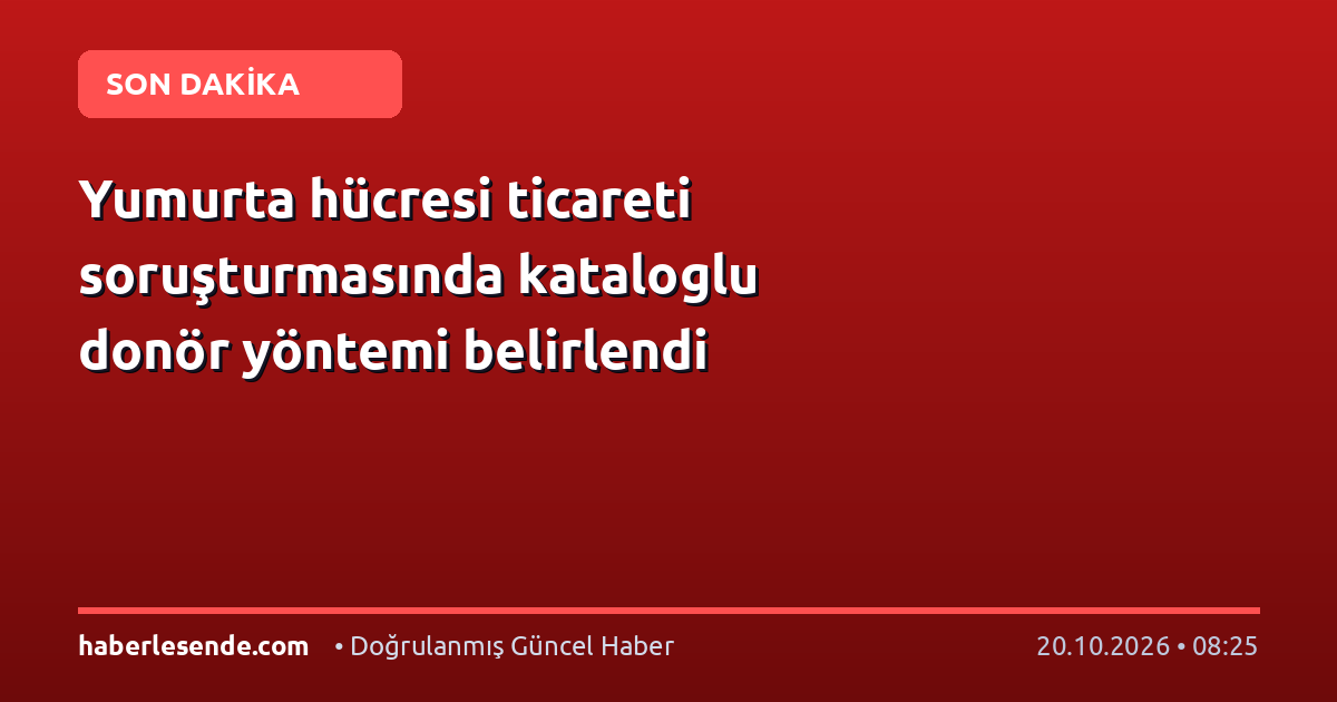 Yumurta hücresi ticareti soruşturmasında kataloglu donör yöntemi belirlendi