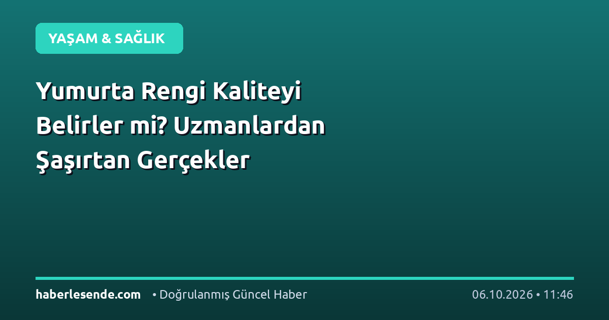 Yumurta Rengi Kaliteyi Belirler mi? Uzmanlardan Şaşırtan Gerçekler