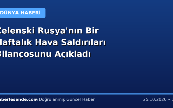 Zelenski Rusya'nın Bir Haftalık Hava Saldırıları Bilançosunu Açıkladı