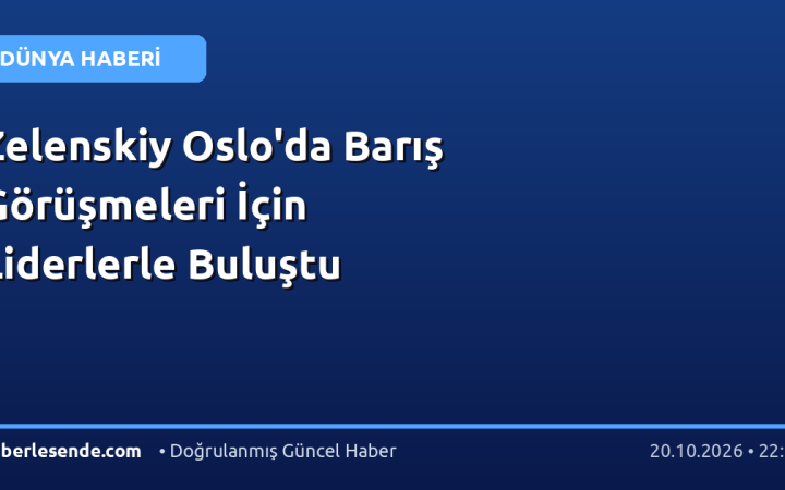 Zelenskiy Oslo'da Barış Görüşmeleri İçin Liderlerle Buluştu