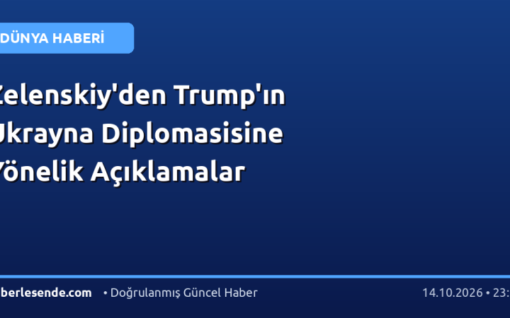 Zelenskiy'den Trump'ın Ukrayna Diplomasisine Yönelik Açıklamalar