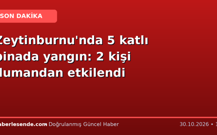 Zeytinburnu'nda 5 katlı binada yangın: 2 kişi dumandan etkilendi