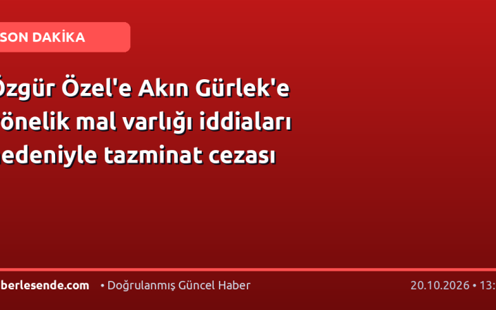 Özgür Özel'e Akın Gürlek'e yönelik mal varlığı iddiaları nedeniyle tazminat cezası