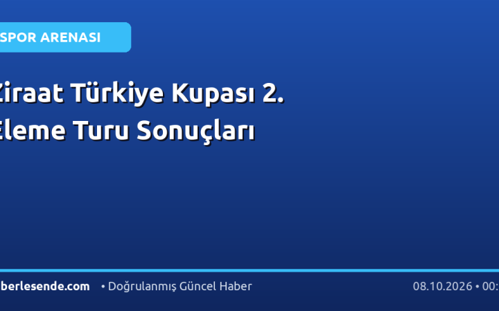 Ziraat Türkiye Kupası 2. Eleme Turu Sonuçları