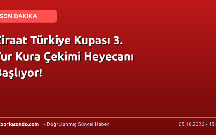 Ziraat Türkiye Kupası 3. Tur Kura Çekimi Heyecanı Başlıyor!
